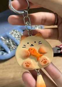 Cute Cat & Fish Keychain