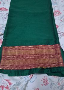 Green Cotton Silk Ethnic Kurta