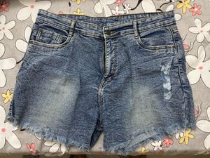 Distressed Denim Shorts