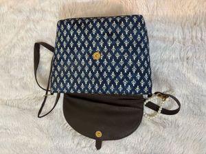 Boho Print Crossbody Bag with Pearl Strap