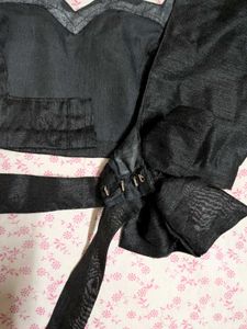Chic Black Bow Blouse