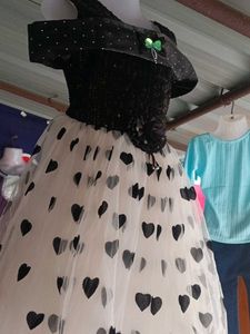 Sparkling Black and White Heart Gown