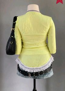 Pastel Yellow Cold Shoulder Top
