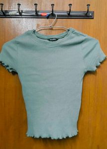 Ribbed Lettuce Hem Top