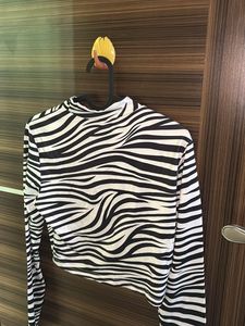 Zebra Print Long Sleeve Top