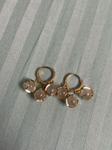 Elegant Drop Earrings with Moonstone Beads