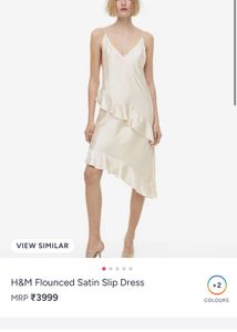 45 H&amp;M Flounced satin Slip dress