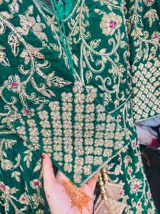 Emerald Green Embroidered Anarkali Suit