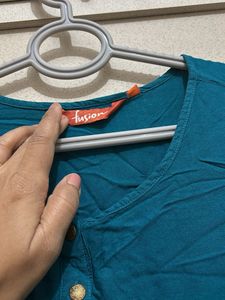 Teal Button-Down Tunic