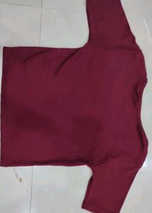 Maroon Top with Lace Detail