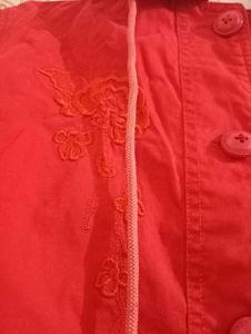 Cotton Embroidery Jacket With Hudie