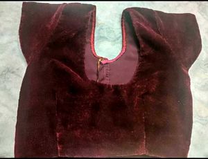 Meroon Colour Velvet Blouse,Read Description