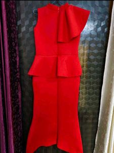 Red Peplum Bodycon Partwear Dress