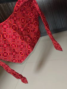 Red Bandhani blouse