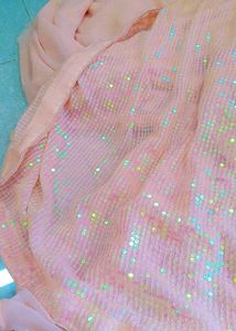 Sparkly Pink Sequin saree