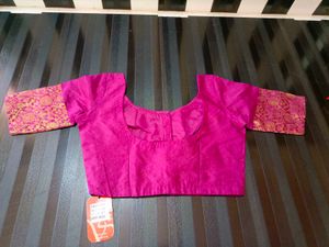 Pink Blouse with Gold Detail💜