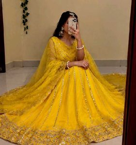 Vibrant Yellow Embellished Lehenga