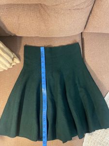Green mini skirt