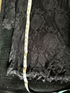 Elegant Sheer Black Lace Collared Dress