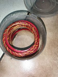 Elegant Red and Gold Bangles Set 10 pcs ❤️