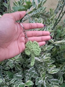 Crochet Four Leaf Clover Keychain