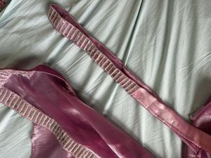 Beautiful Lavender Silk Saree with Silver Border