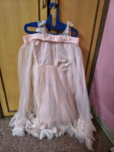 Beautiful Peach Net Gown