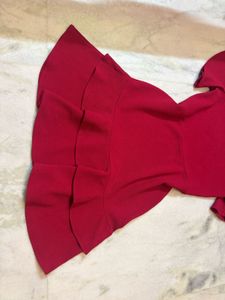 Chic Red Tiered Ruffle Dress