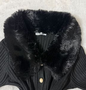 MOB WIFE 💄 BLACK FUR TOP ❤️‍🔥