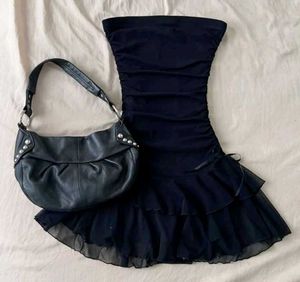 y2k Chic Black Strapless Mini Dress