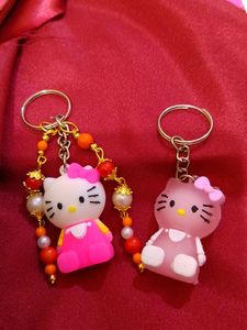 2 Cute Kitty Keychains Combo