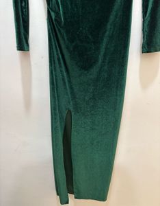Off Shoulder (One sided) Velvet Dress with a slit