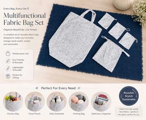 MULTIPURPOSE BAGS &amp; POUCHES SET OF 5