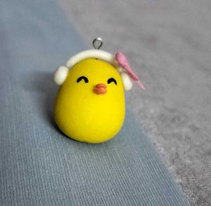 Cute Chick Headphones keychain