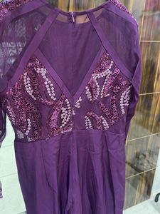 Elegant Purple Embellished Gown