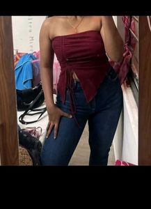 Chic Ruched Tube Top with Drawstring Detail