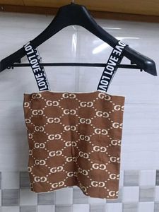 Stylish Logo Print Crop Top
