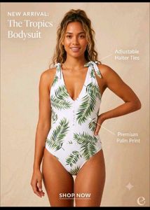 H&M Tropical Palm Print One-Piece Swimsuit