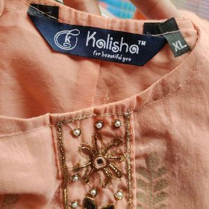 Peach Kurta Dupatta set