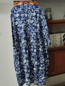 128.Blue Floral Print Kurta