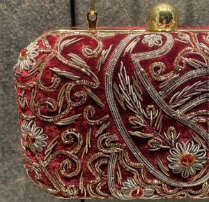 Indian Designer Bridal Zardozi Clutch (brand new)