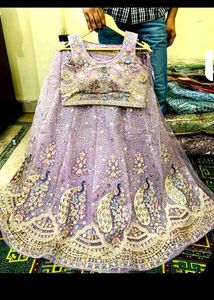 Beautiful Lavender Peacock Lehenga Set