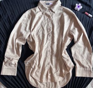 Sheer Button-Up Collared Shirt