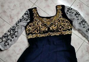 Blue Golden and Silver Gown