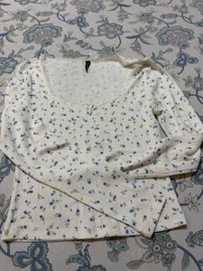 Cute Floral Long Sleeve Top
