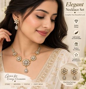 Chic Floral Necklace &amp; Earring Set