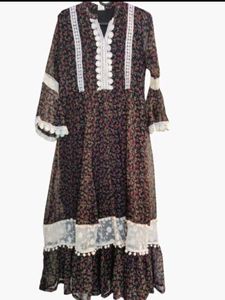 Floral Print Ethnic Gown