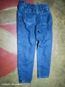 Blue Ripped Mom Fit Jeans