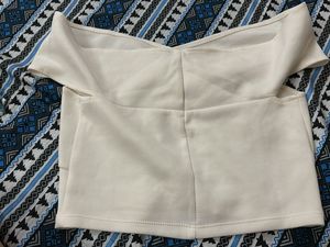 White Off-Shoulder Wrap Top