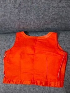 Orange raw silk  choli cut never used Blouse